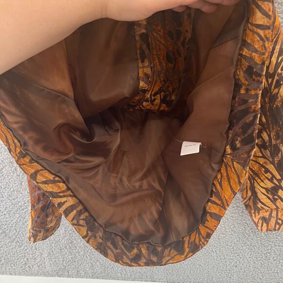 Coldwater Creek Jacket Size 16 Women's Top  Brown leaf pattern Art to wear Lined - Picture 7 of 10